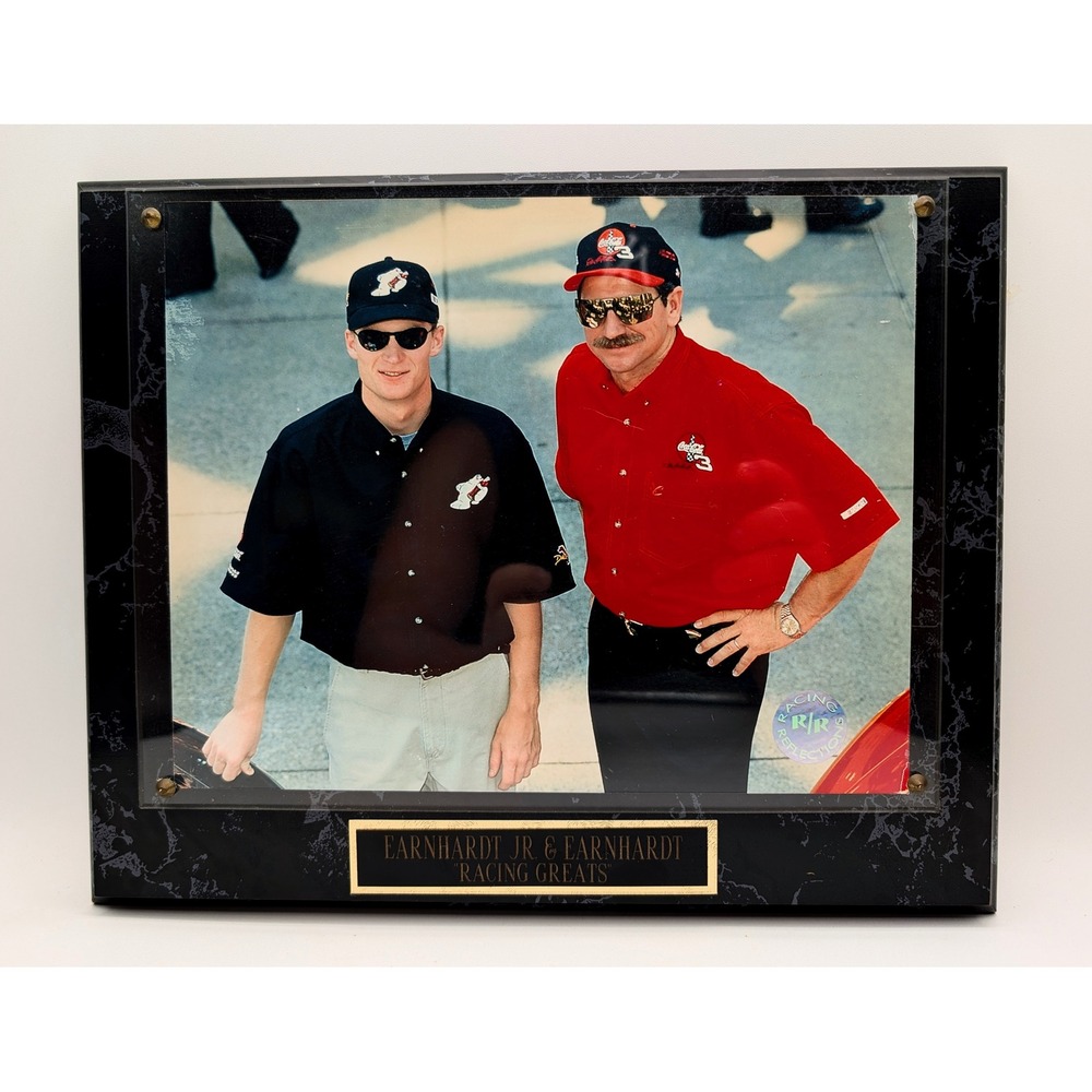 Vintage Dale Earnhardt Sr and Jr Racing Greats Plaque Racing Reflections NASCAR